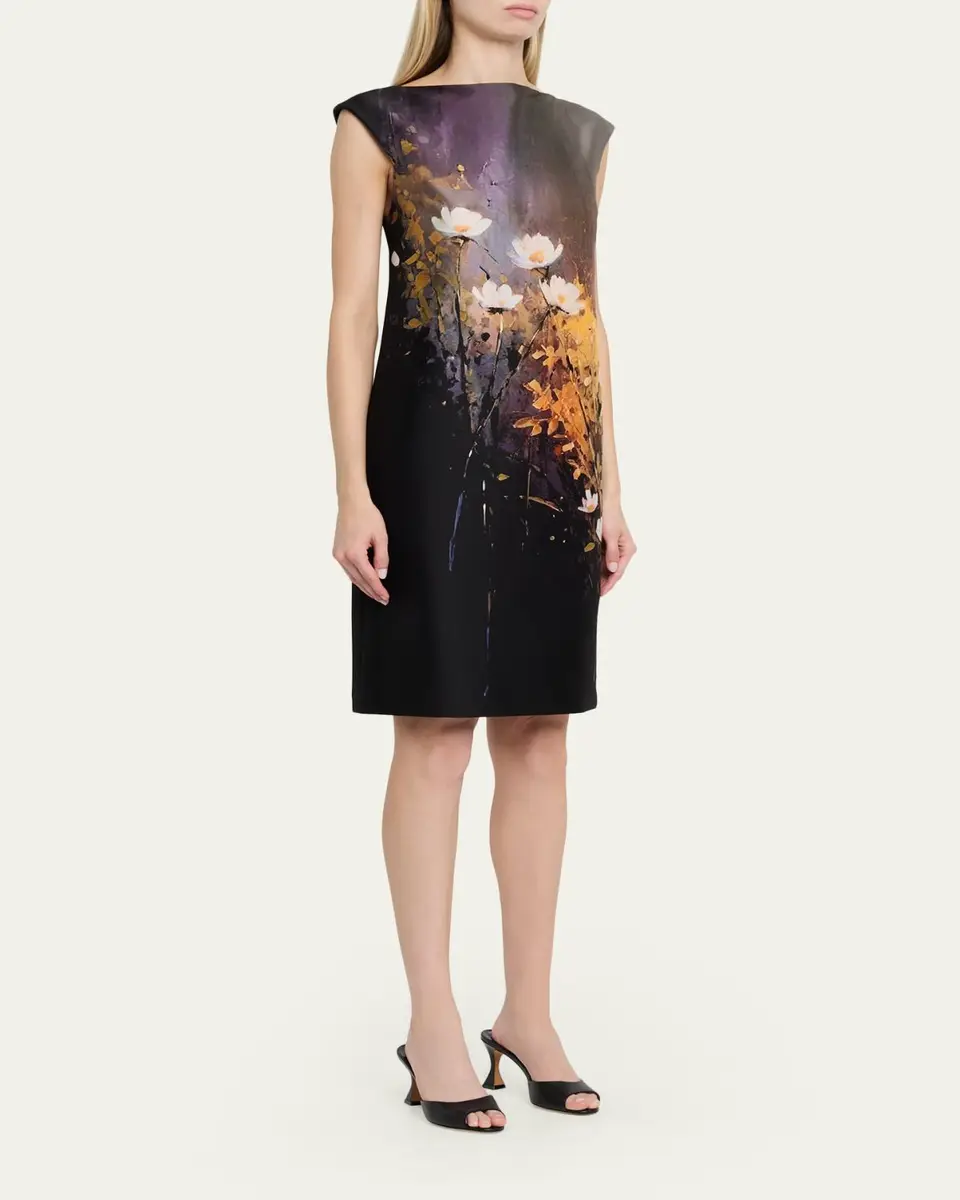 Rickie Freeman for Teri Jon Cap-Sleeve Floral Mikado Dress | Thumbnail 4 Rickie Freeman for Teri Jon Cap-Sleeve Floral Mikado Dress | Thumbnail 4
