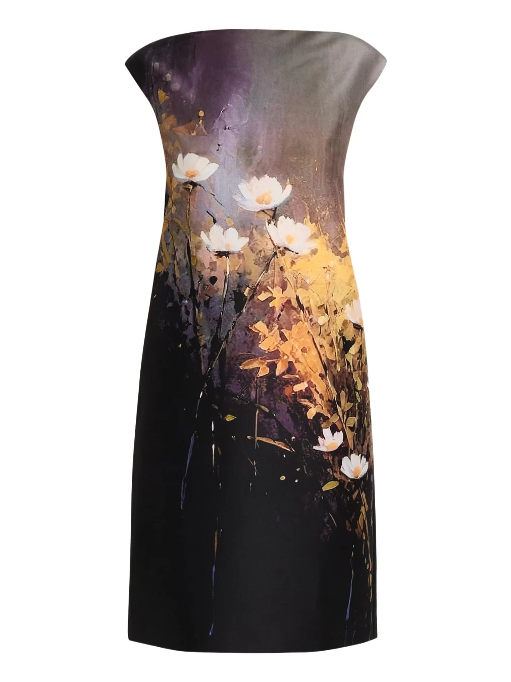 Rickie Freeman for Teri Jon Cap-Sleeve Floral Mikado Dress