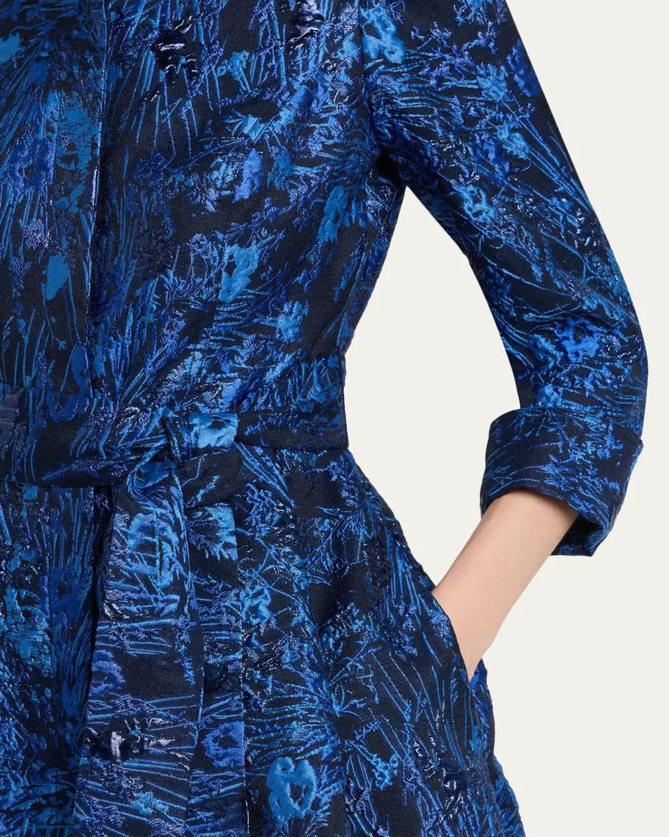 Rickie Freeman for Teri Jon Metallic Jacquard Organza Midi Shirtdress | Thumbnail 5 Rickie Freeman for Teri Jon Metallic Jacquard Organza Midi Shirtdress | Thumbnail 5