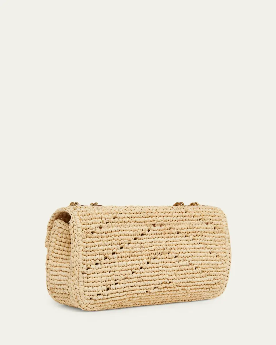 Saint Laurent Mini Loulou Shoulder Bag in Raffia | Thumbnail 3 Saint Laurent Mini Loulou Shoulder Bag in Raffia | Thumbnail 3