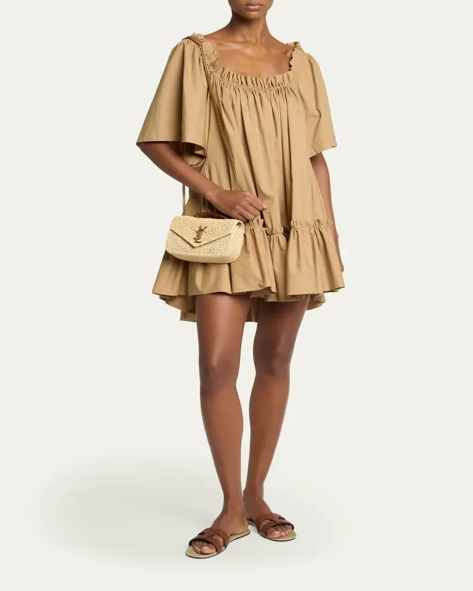 Saint Laurent Mini Loulou Shoulder Bag in Raffia | Thumbnail 5 Saint Laurent Mini Loulou Shoulder Bag in Raffia | Thumbnail 5