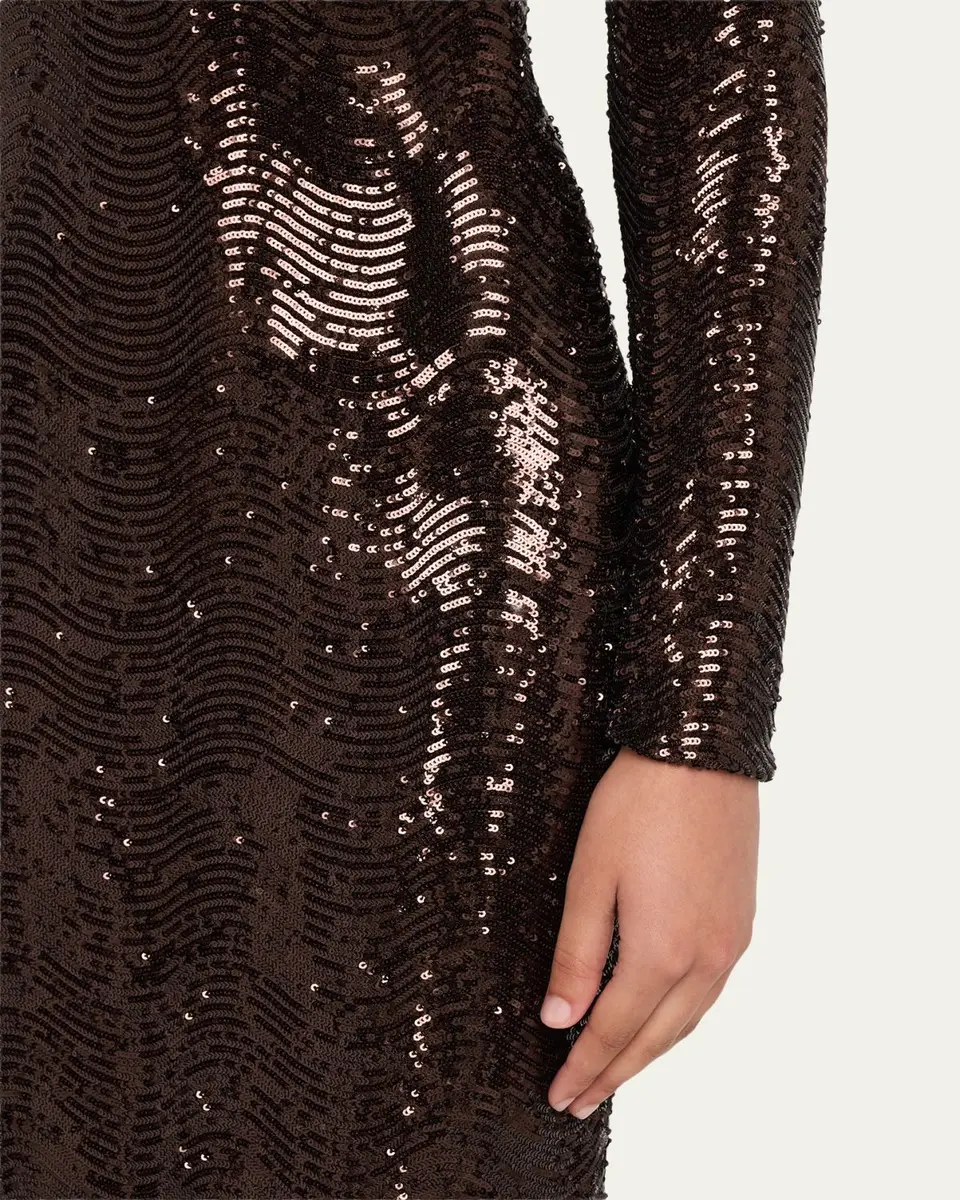 Atelier Prabal Gurung Long Sleeve Open Back Sequin Dress | Thumbnail 5 Atelier Prabal Gurung Long Sleeve Open Back Sequin Dress | Thumbnail 5