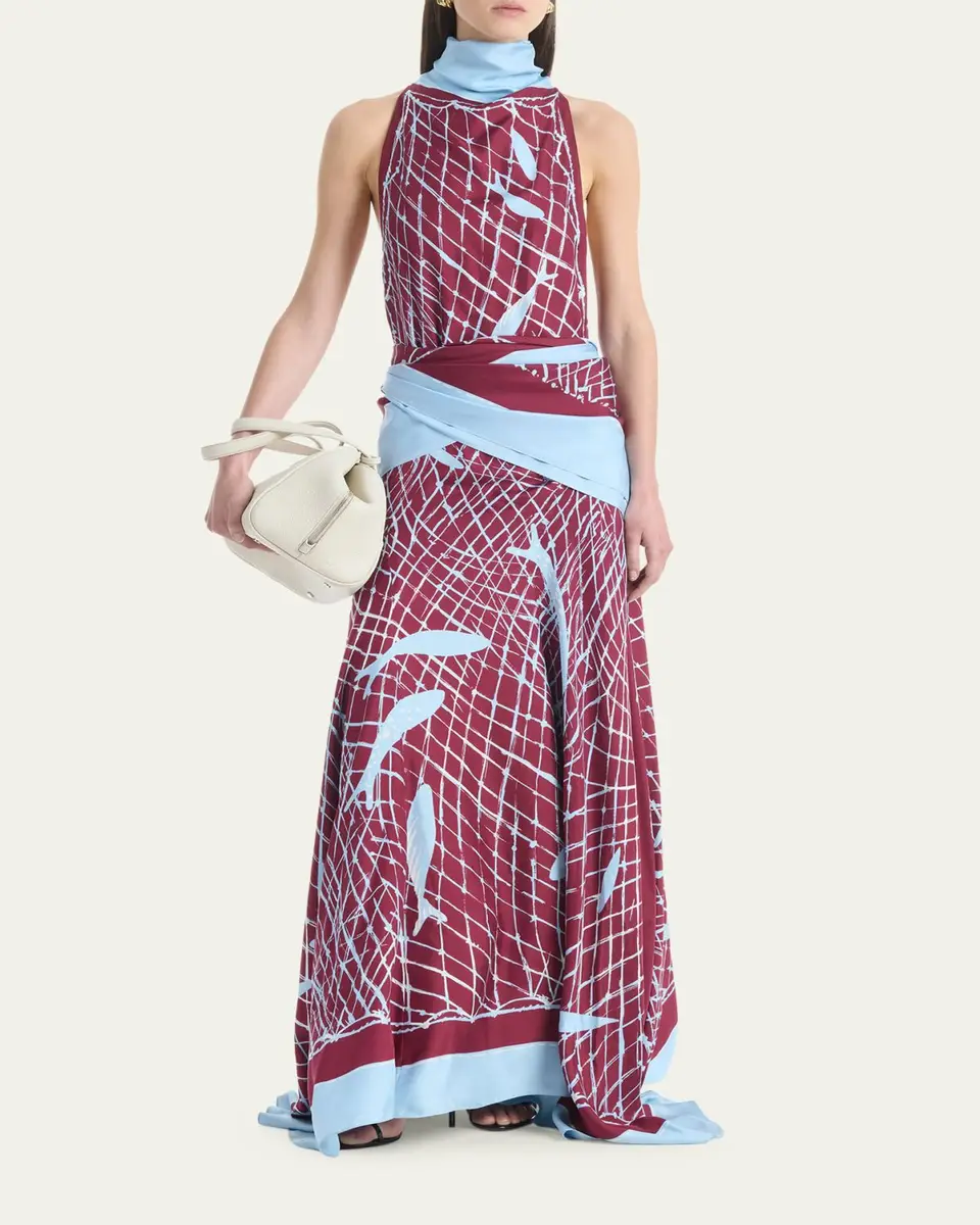 Altuzarra Moonlight Sleeveless Turtleneck Silk Maxi Dress | Thumbnail 4 Altuzarra Moonlight Sleeveless Turtleneck Silk Maxi Dress | Thumbnail 4
