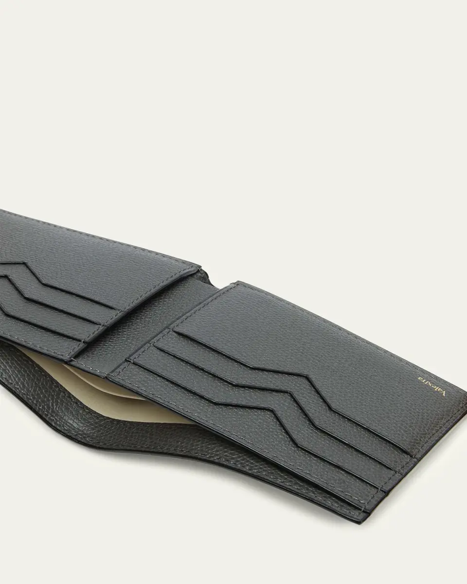 Valextra Men's Leather V-Cut Bifold Wallet | Thumbnail 4 Valextra Men's Leather V-Cut Bifold Wallet | Thumbnail 4