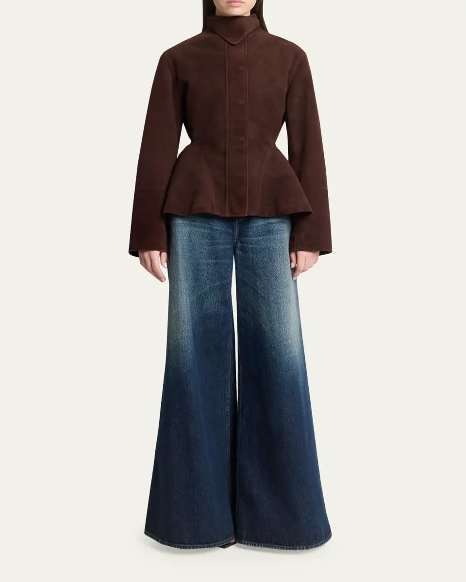 Alaïa Suede Peplum Jacket | Thumbnail 2