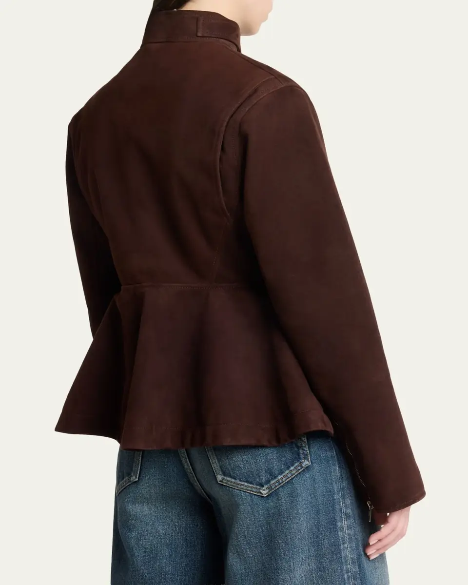 Alaïa Suede Peplum Jacket | Thumbnail 3
