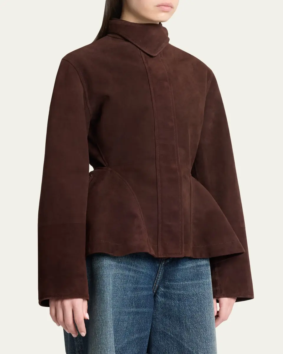 Alaïa Suede Peplum Jacket | Thumbnail 4