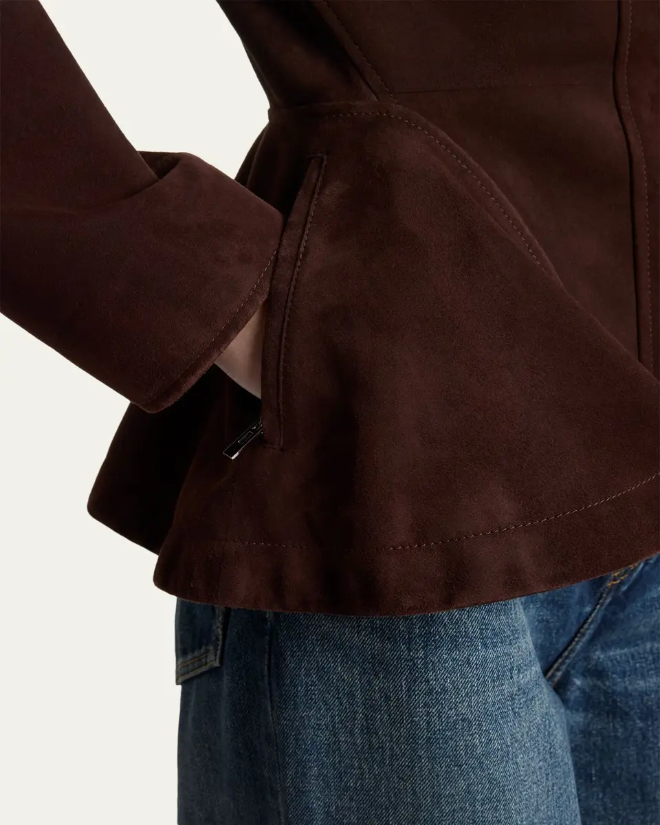 Alaïa Suede Peplum Jacket | Thumbnail 5
