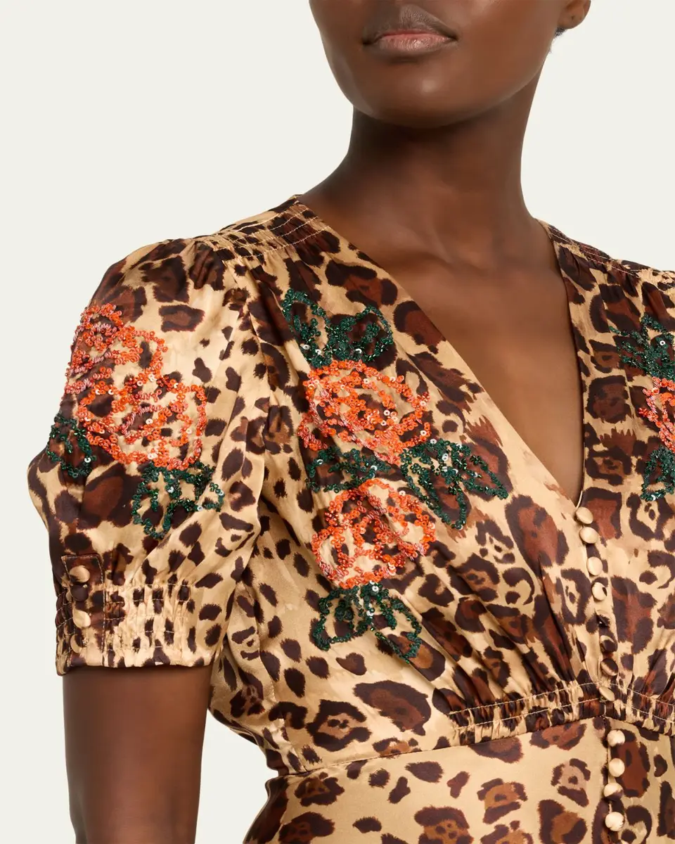 Saloni Lea Printed Long Dress | Thumbnail 8 Saloni Lea Printed Long Dress | Thumbnail 8