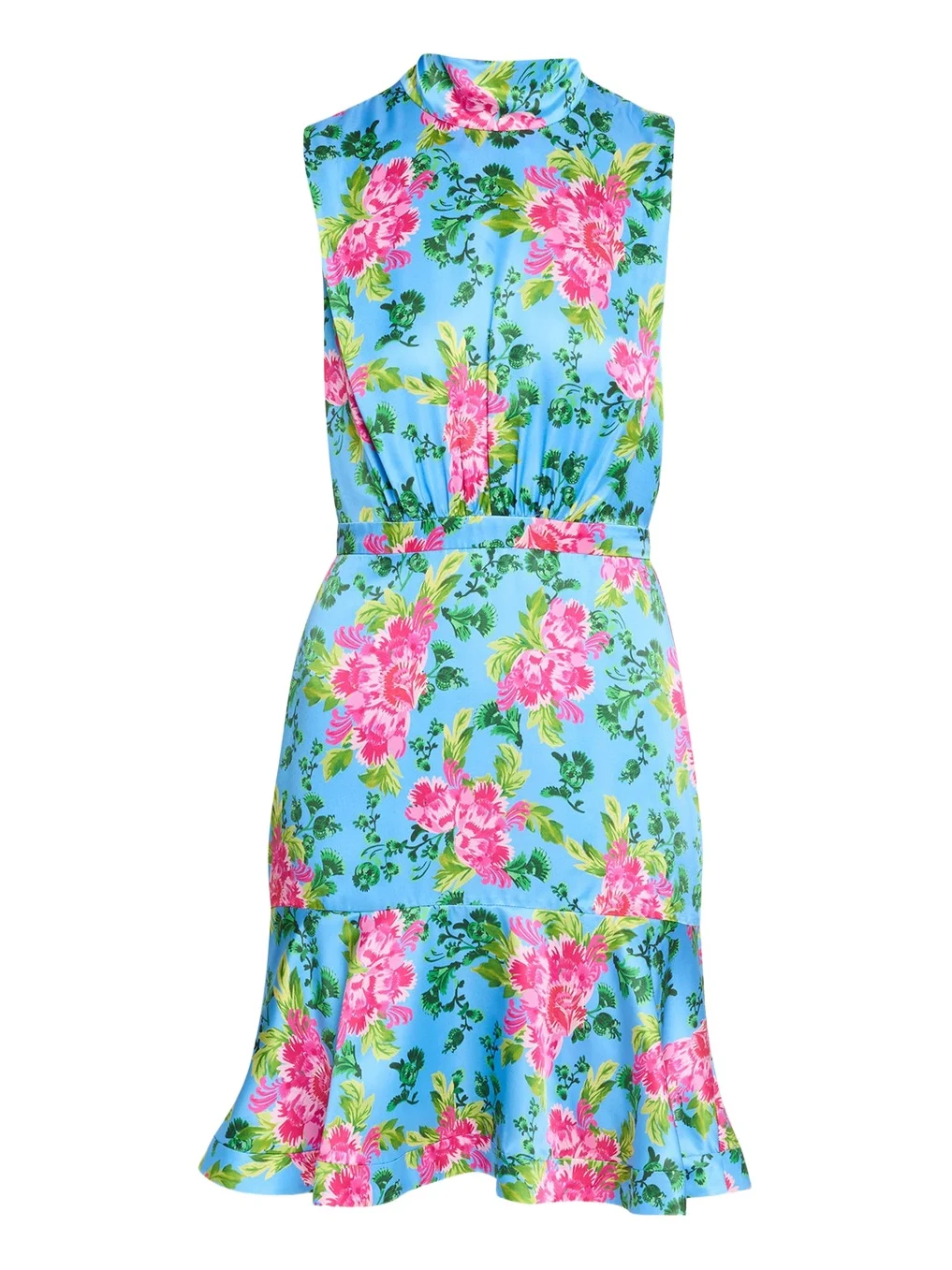 Fleur Tie-Back Short Silk Dress