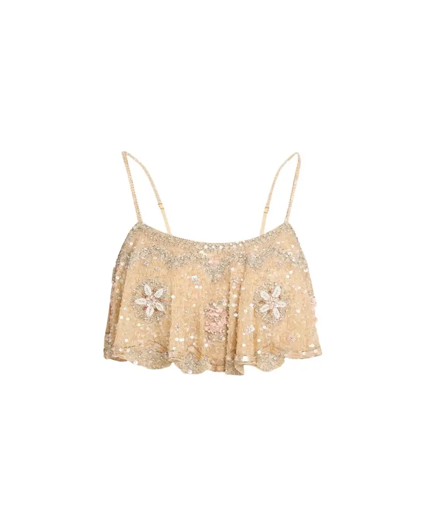 LoveShackFancy Sorwyn Embellished Crop Top | Image 1 LoveShackFancy Sorwyn Embellished Crop Top | Image 1
