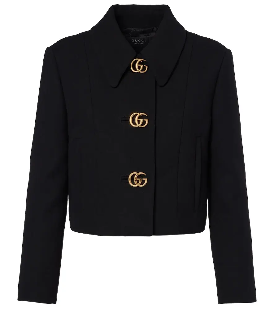 Gucci Double G cropped wool crêpe jacket | Image 1 Gucci Double G cropped wool crêpe jacket | Image 1