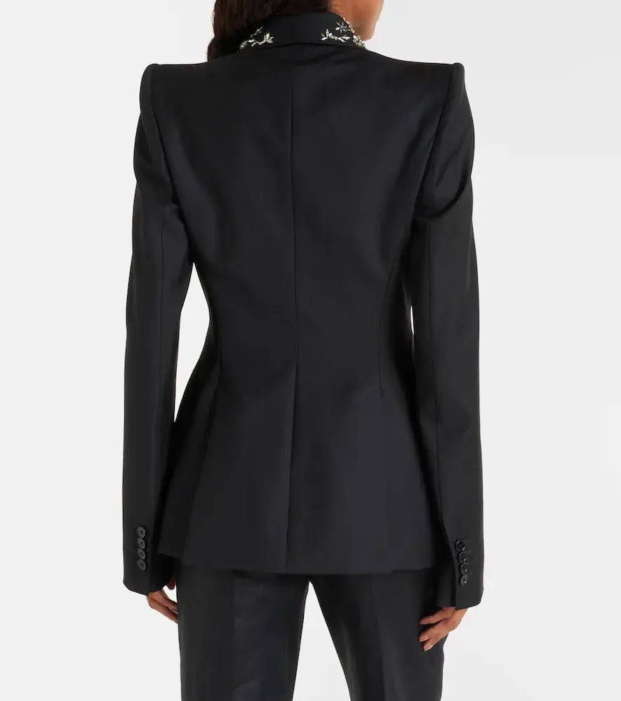 Alexander McQueen Embellished wool grain de poudre blazer | Thumbnail 7 Alexander McQueen Embellished wool grain de poudre blazer | Thumbnail 7
