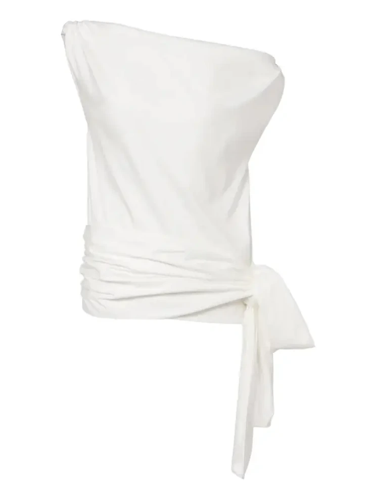 Zafira asymmetric cotton jersey top