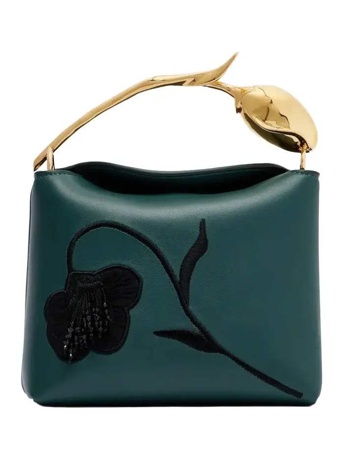 Bloom Mini embroidered leather top-handle bag Bloom Mini embroidered leather top-handle bag