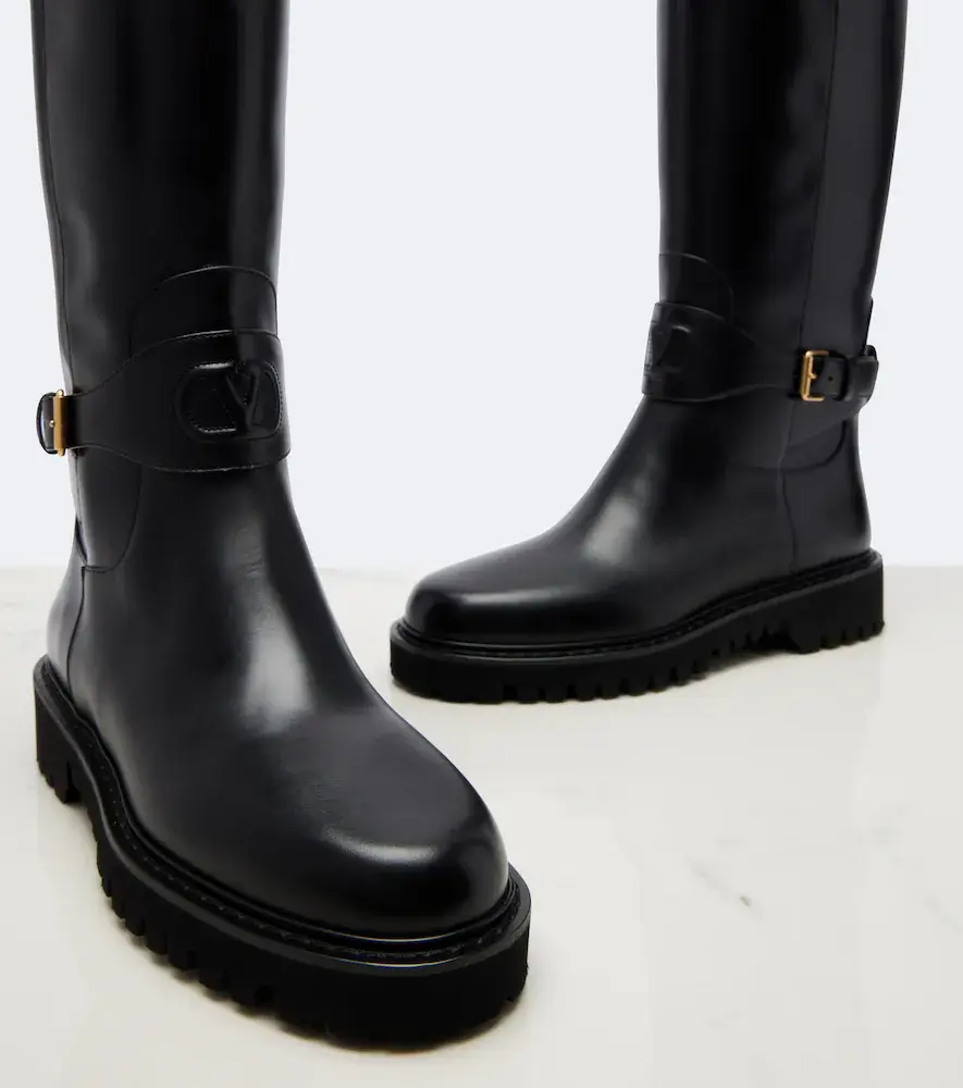 Valentino Garavani VLogo leather knee-high boots | Thumbnail 4 Valentino Garavani VLogo leather knee-high boots | Thumbnail 4