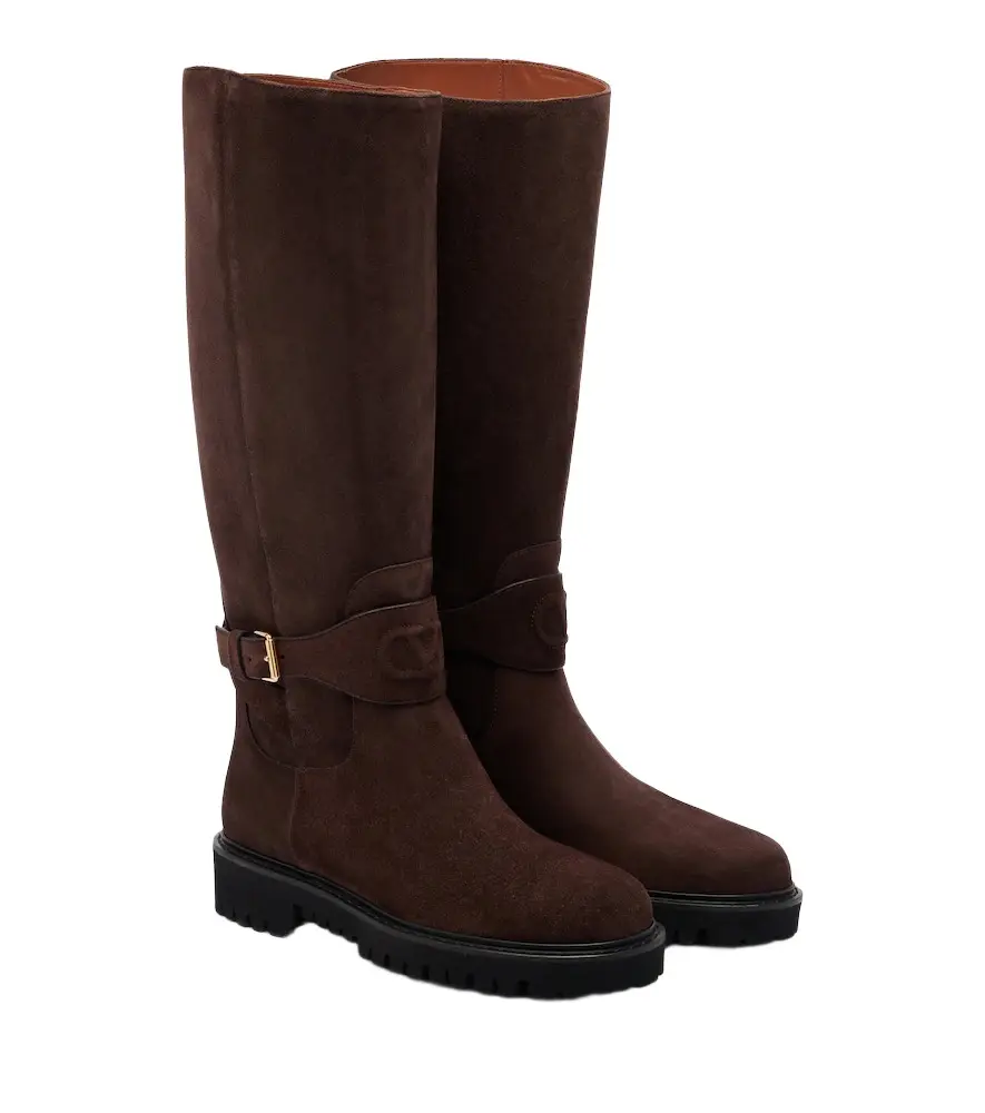 Valentino Garavani VLogo suede knee-high boots | Image 1 Valentino Garavani VLogo suede knee-high boots | Image 1