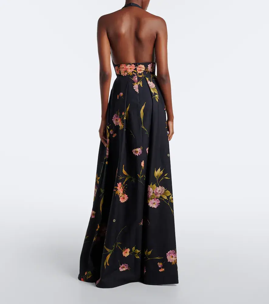 Elie Saab Floral pleated cotton poplin maxi dress | Thumbnail 5