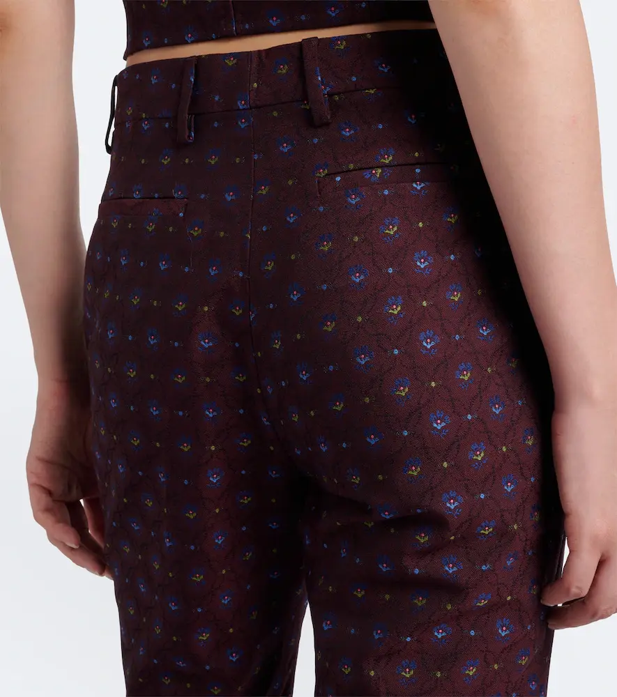 Etro Floral jacquard wool and cotton flared pants | Thumbnail 4 Etro Floral jacquard wool and cotton flared pants | Thumbnail 4
