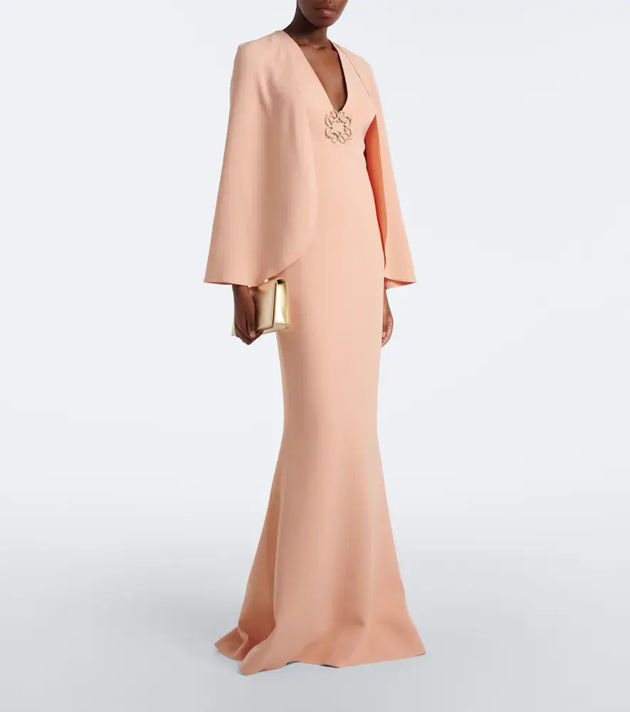 Elie Saab Embellished caped cady gown | Thumbnail 3