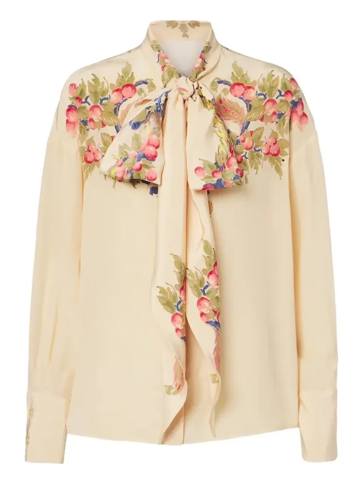 Floral silk crêpe de chine blouse Floral silk crêpe de chine blouse