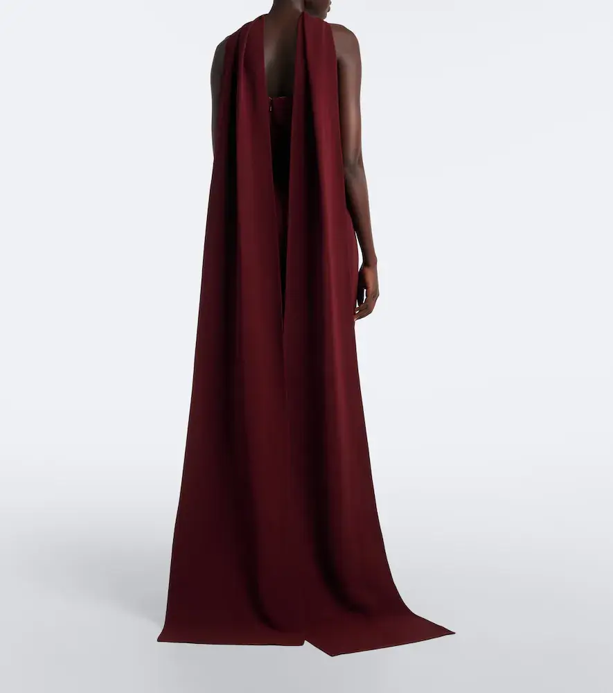 Elie Saab Scarf-detail embellished draped cady gown | Thumbnail 4 Elie Saab Scarf-detail embellished draped cady gown | Thumbnail 4