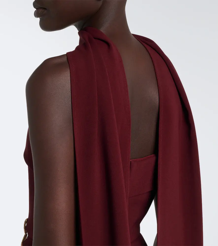 Elie Saab Scarf-detail embellished draped cady gown | Thumbnail 6 Elie Saab Scarf-detail embellished draped cady gown | Thumbnail 6