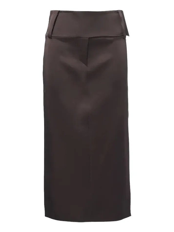 Satin midi skirt