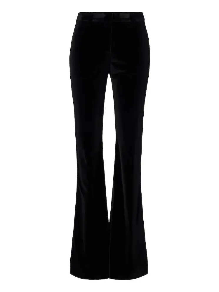 Cotton velvet flared pants