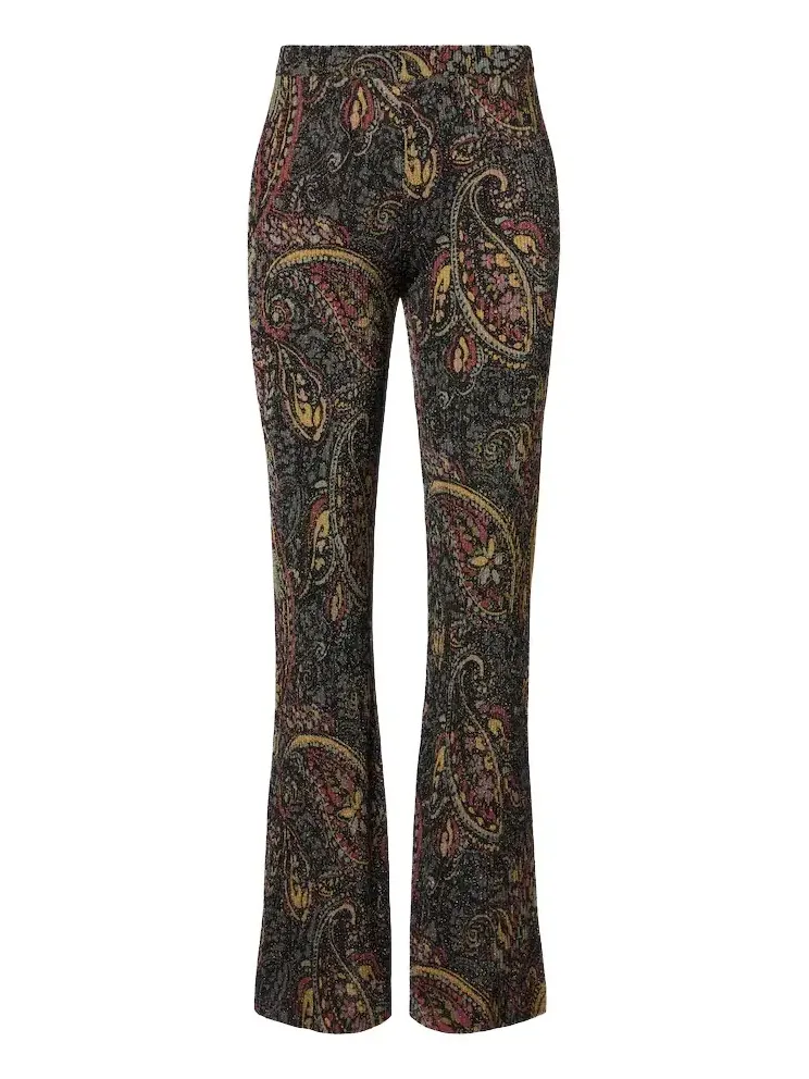 Paisley jacquard flared pants