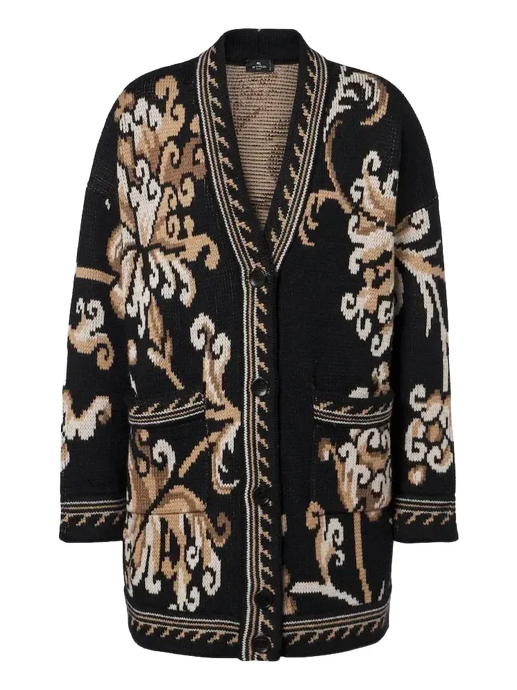 Etro Jacquard wool cardigan