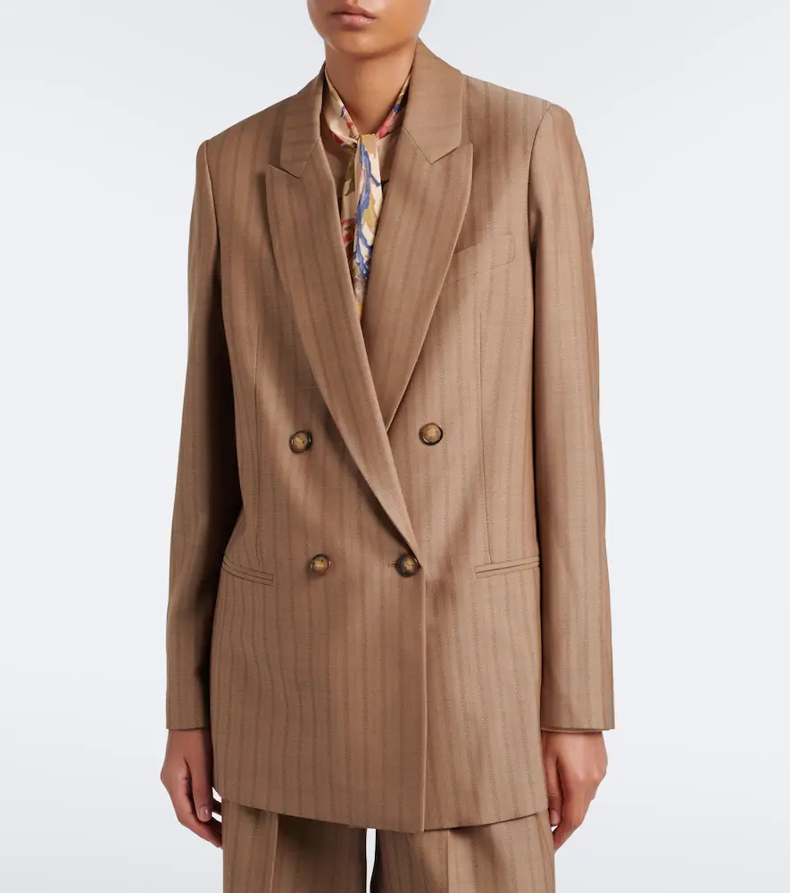 Etro Striped double-breasted wool blazer | Thumbnail 6