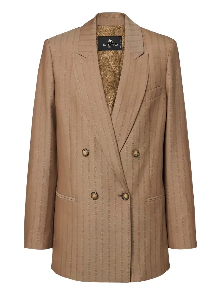 Striped double-breasted wool blazer Striped double-breasted wool blazer