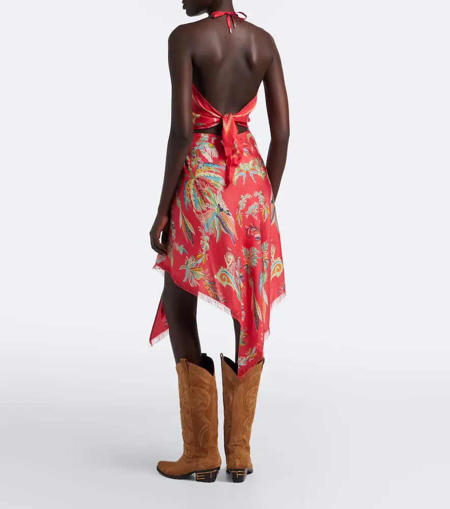 Etro Paisley asymmetric silk twill miniskirt | Thumbnail 2 Etro Paisley asymmetric silk twill miniskirt | Thumbnail 2