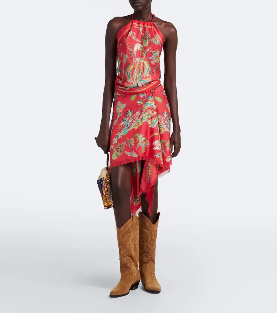 Etro Paisley asymmetric silk twill miniskirt | Thumbnail 6 Etro Paisley asymmetric silk twill miniskirt | Thumbnail 6