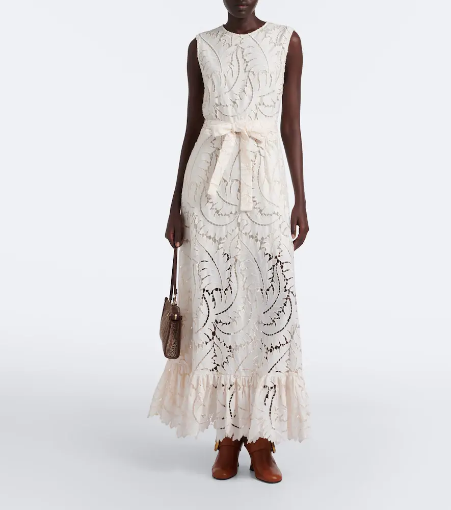Etro Belted giupure lace cotton maxi dress | Thumbnail 2 Etro Belted giupure lace cotton maxi dress | Thumbnail 2