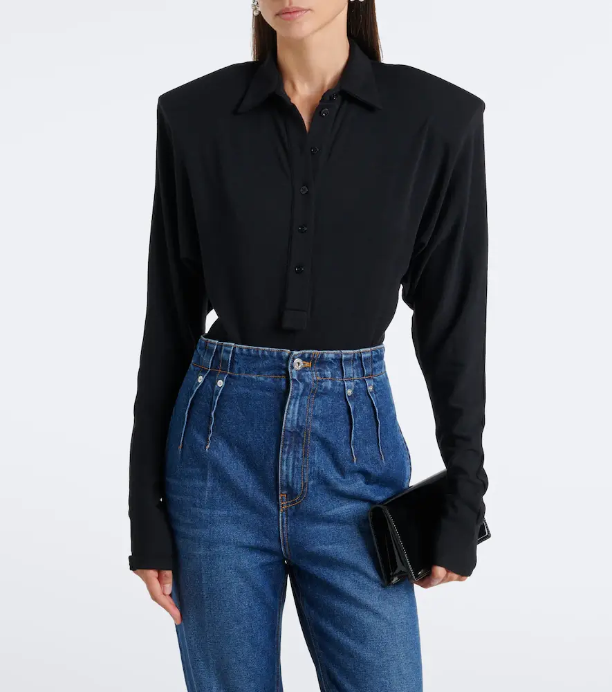 Mugler Wool-blend polo sweater | Thumbnail 2 Mugler Wool-blend polo sweater | Thumbnail 2
