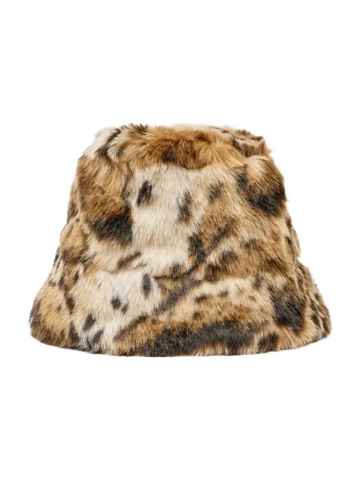 Leopard-print bucket hat