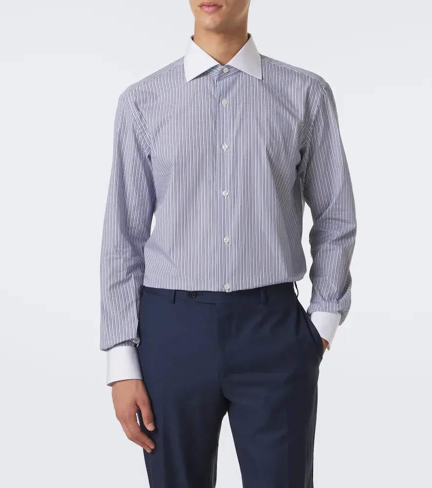 Brioni William striped cotton poplin shirt | Thumbnail 3 Brioni William striped cotton poplin shirt | Thumbnail 3