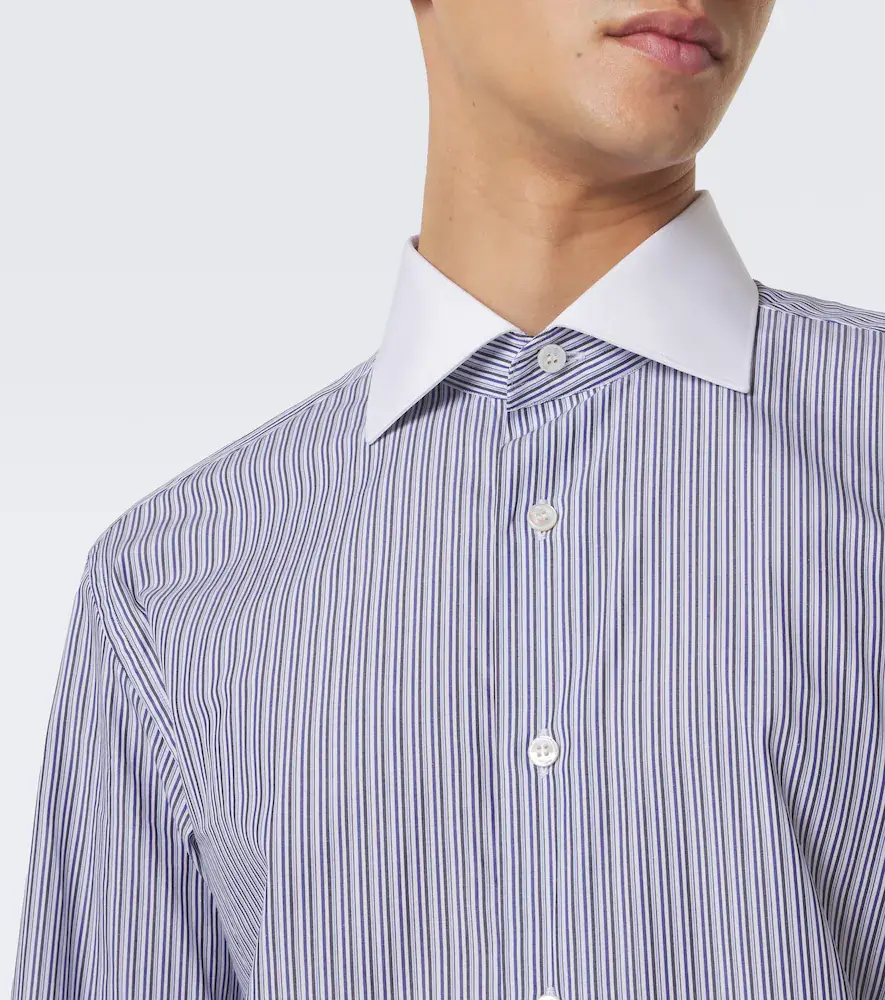 Brioni William striped cotton poplin shirt | Thumbnail 6 Brioni William striped cotton poplin shirt | Thumbnail 6