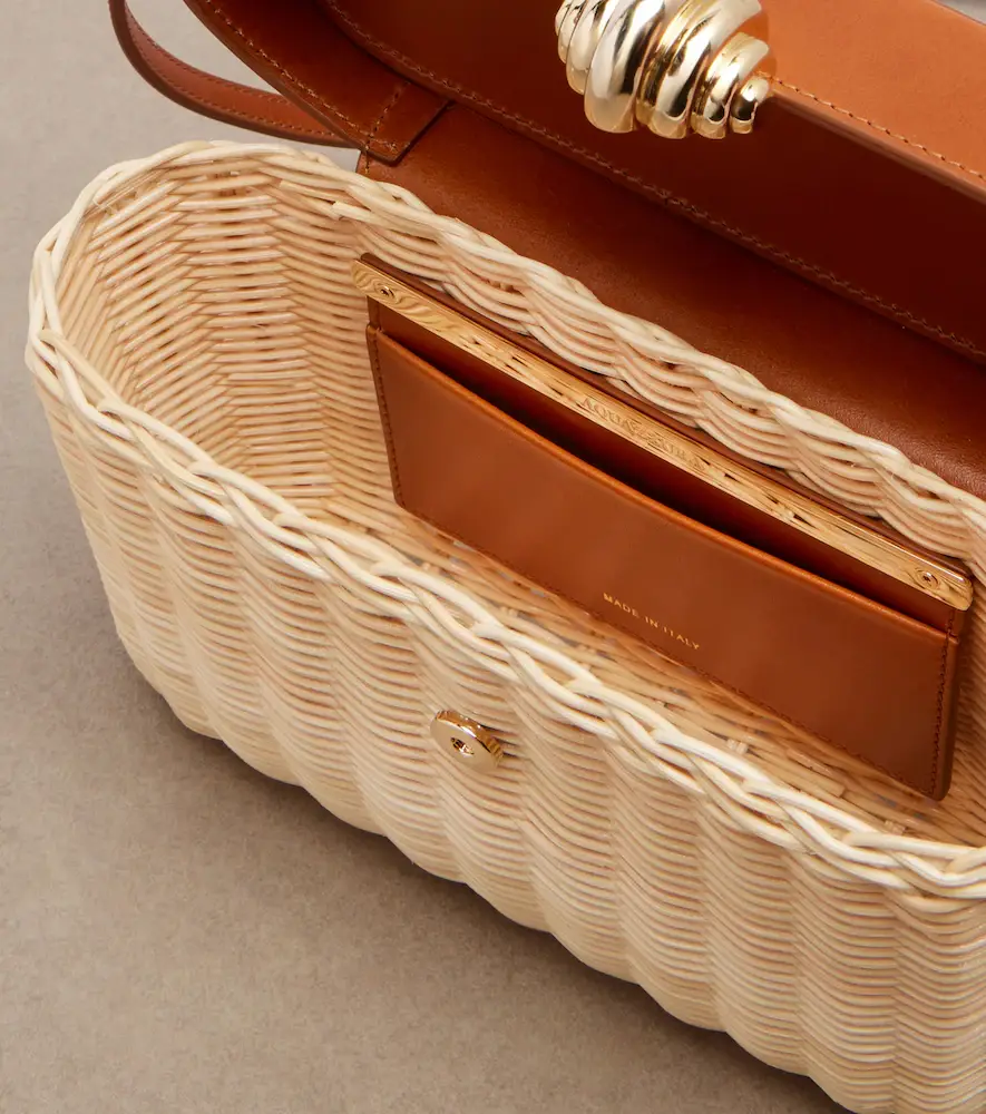 Aquazzura Belgravia leather-trimmed wicker vanity bag | Thumbnail 4 Aquazzura Belgravia leather-trimmed wicker vanity bag | Thumbnail 4