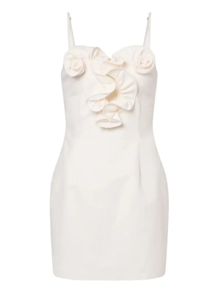 Floral-appliqué cotton minidress Floral-appliqué cotton minidress