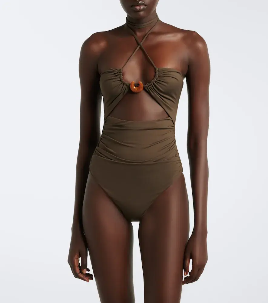 Magda Butrym Ruched halterneck swimsuit | Thumbnail 5 Magda Butrym Ruched halterneck swimsuit | Thumbnail 5