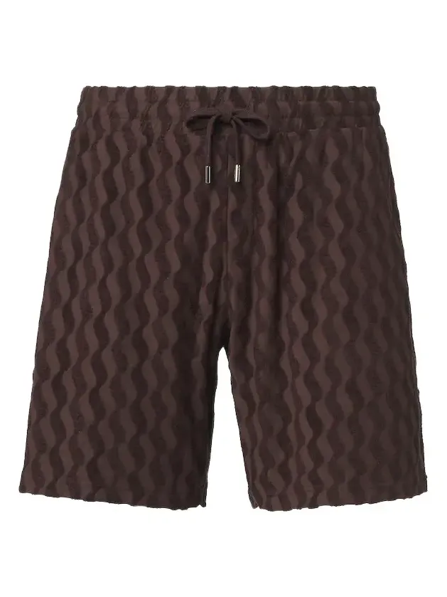 Terry-trimmed cotton-blend shorts