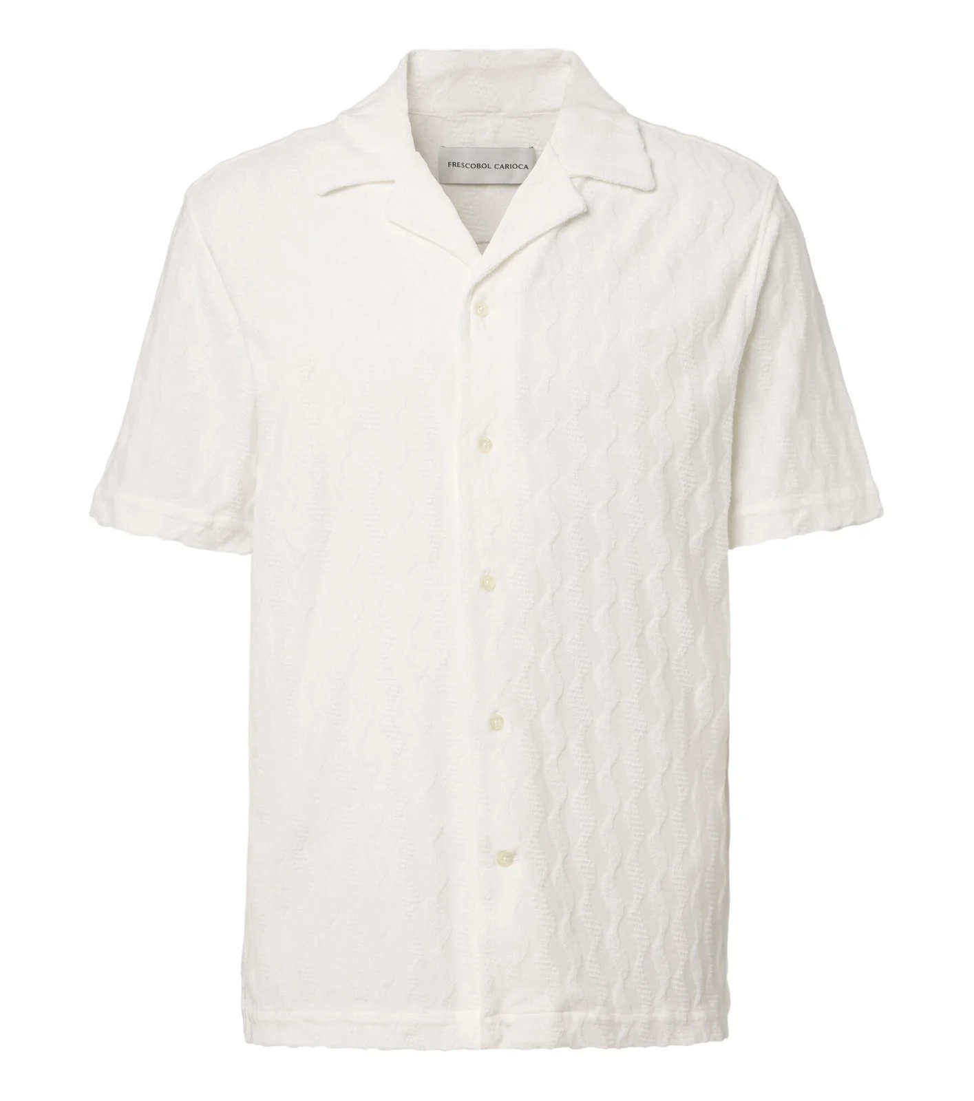 Terry-trimmed cotton-blend bowling shirt Terry-trimmed cotton-blend bowling shirt