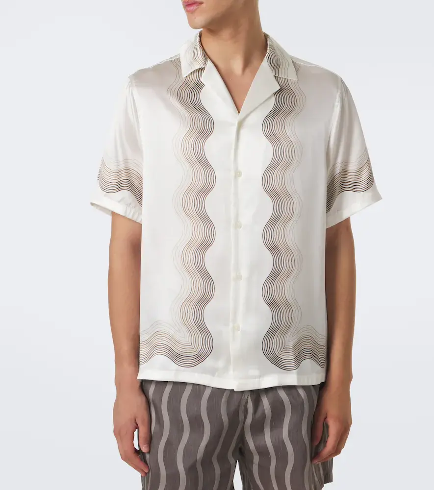 Frescobol Carioca Printed silk bowling shirt | Thumbnail 3