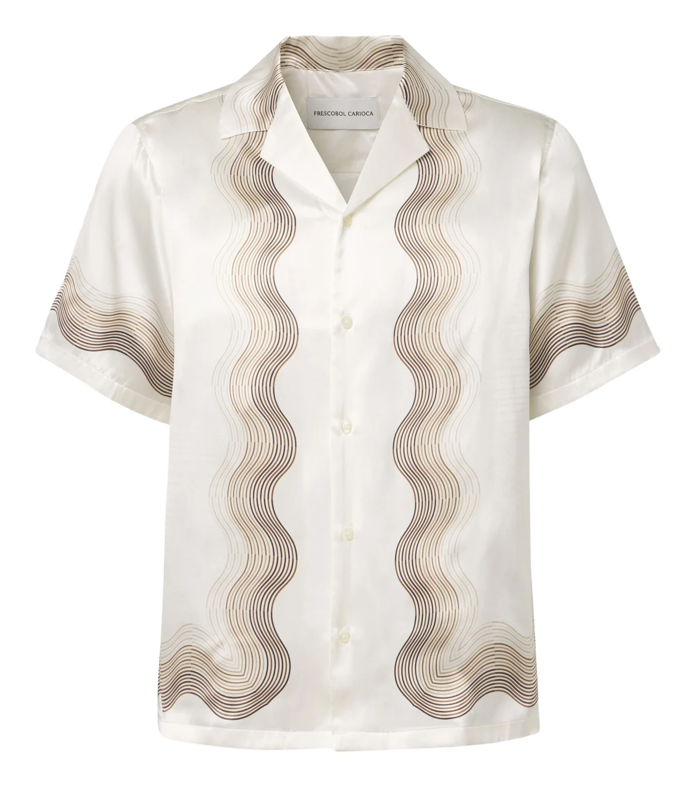 Printed silk bowling shirt