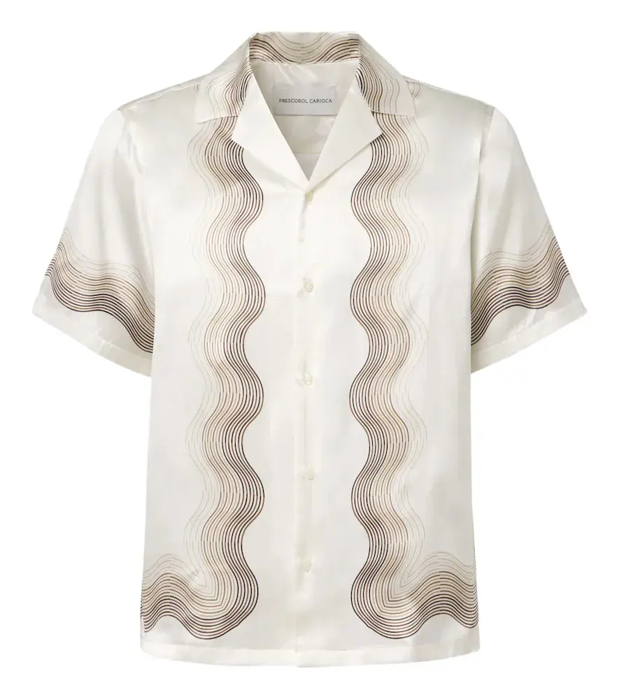 Frescobol Carioca Printed silk bowling shirt