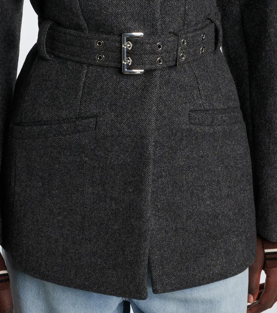 Ganni Belted wool and cashmere-blend blazer | Thumbnail 5 Ganni Belted wool and cashmere-blend blazer | Thumbnail 5