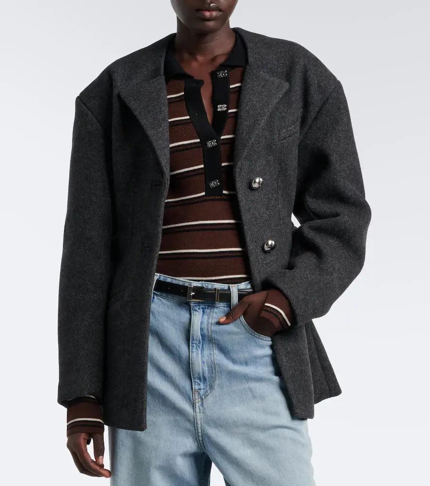 Ganni Belted wool and cashmere-blend blazer | Thumbnail 6 Ganni Belted wool and cashmere-blend blazer | Thumbnail 6